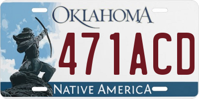 OK license plate 471ACD
