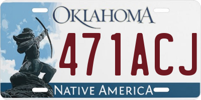 OK license plate 471ACJ
