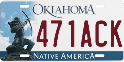 OK license plate 471ACK