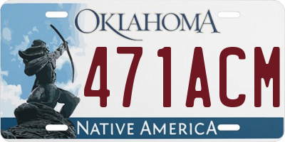 OK license plate 471ACM
