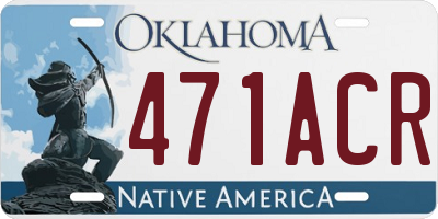 OK license plate 471ACR