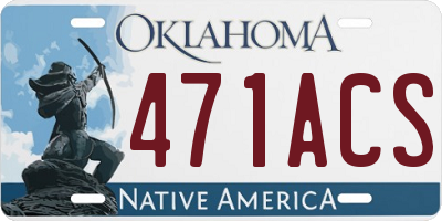OK license plate 471ACS