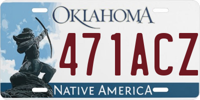 OK license plate 471ACZ