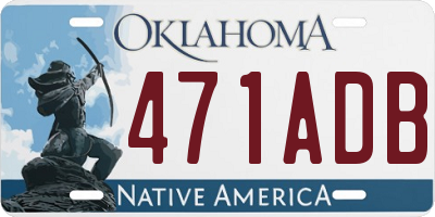OK license plate 471ADB