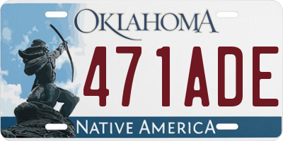 OK license plate 471ADE