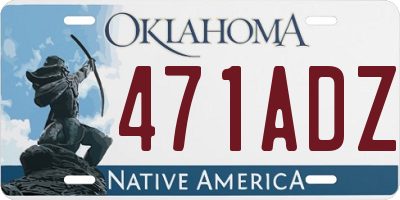 OK license plate 471ADZ