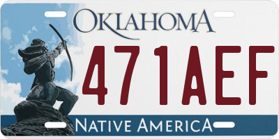 OK license plate 471AEF
