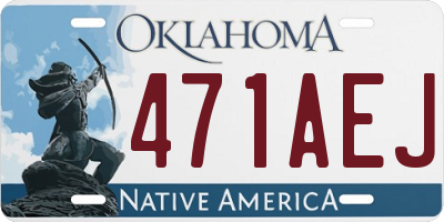 OK license plate 471AEJ