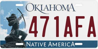 OK license plate 471AFA