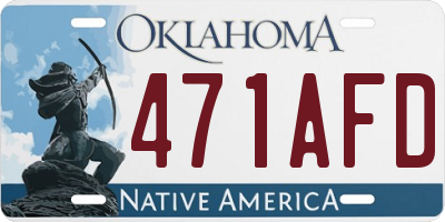 OK license plate 471AFD
