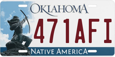 OK license plate 471AFI