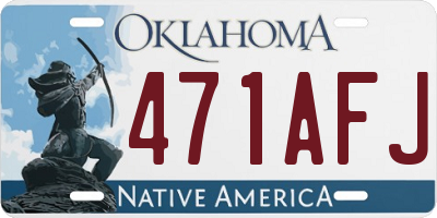 OK license plate 471AFJ