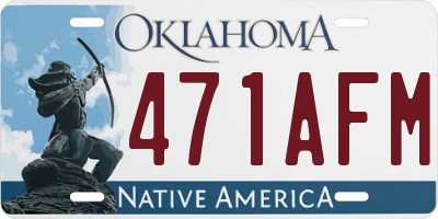 OK license plate 471AFM