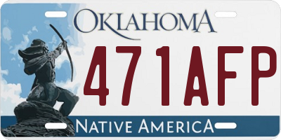 OK license plate 471AFP