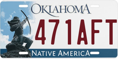 OK license plate 471AFT