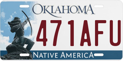 OK license plate 471AFU