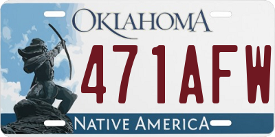 OK license plate 471AFW