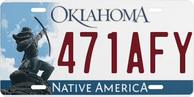 OK license plate 471AFY