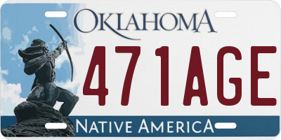 OK license plate 471AGE