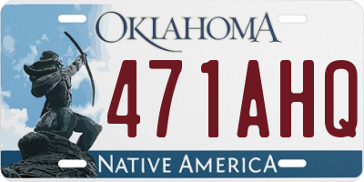 OK license plate 471AHQ