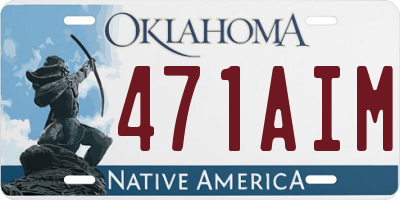 OK license plate 471AIM