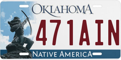 OK license plate 471AIN