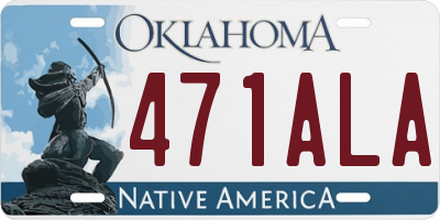 OK license plate 471ALA