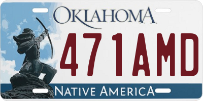 OK license plate 471AMD