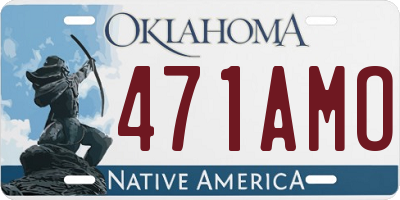 OK license plate 471AMO