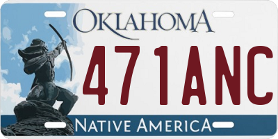 OK license plate 471ANC