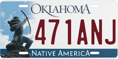 OK license plate 471ANJ