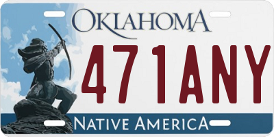 OK license plate 471ANY