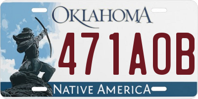 OK license plate 471AOB