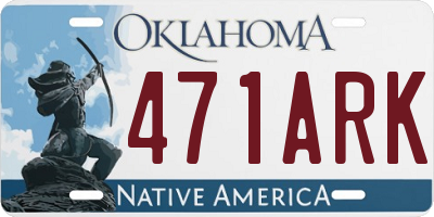 OK license plate 471ARK