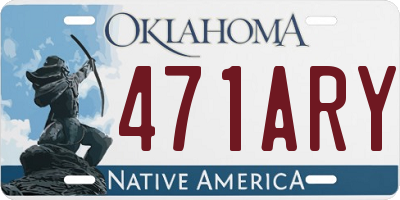 OK license plate 471ARY