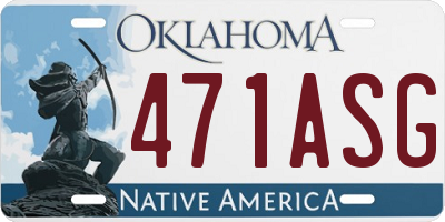 OK license plate 471ASG