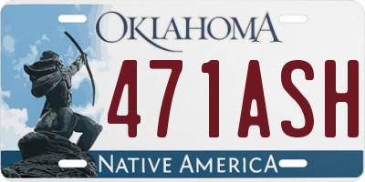 OK license plate 471ASH