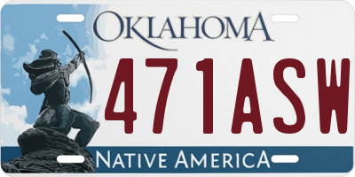 OK license plate 471ASW