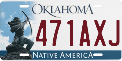 OK license plate 471AXJ