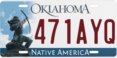 OK license plate 471AYQ