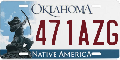 OK license plate 471AZG