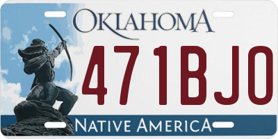 OK license plate 471BJO