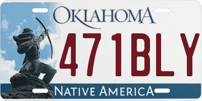 OK license plate 471BLY