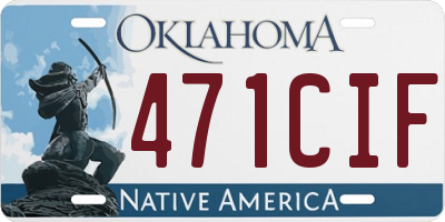 OK license plate 471CIF