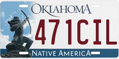 OK license plate 471CIL