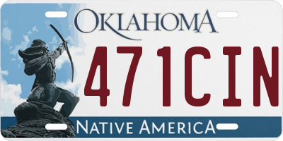 OK license plate 471CIN