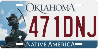 OK license plate 471DNJ