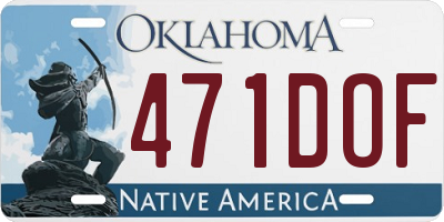 OK license plate 471DOF