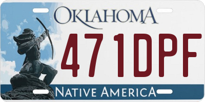 OK license plate 471DPF