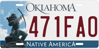 OK license plate 471FAO